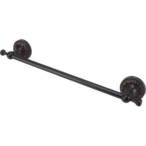 Porte-serviette cuivre rétro gain de place 40 cm multifonction inclinable antichute unique pour accessoires salle de bain noir antique (1/5)
