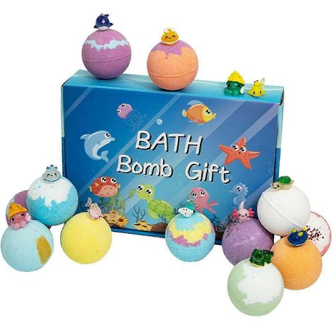 Coffret cadeau de 12 boules de bain moussantes, coffret SPA d'aromathérapie coloré, cadeau de Pâques pour garçons et filles (1/5)