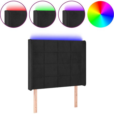 Maison Exclusive - Cabecero con LED de terciopelo negro 83x16x118 (1/5)