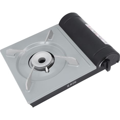 Réchaud à gaz portable en alliage d'aluminium avec allumage céramique et valve magnétique, idéal pour la pêche et les barbecues en extérieur. (1/5)