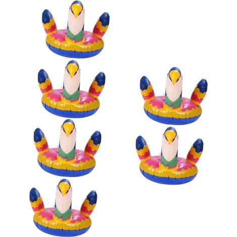 6pièces Support De Gonflable Oiseau pour Boissons Matelas Flottant Pratique Et Adorable pour Plage Et Piscine (1/5)