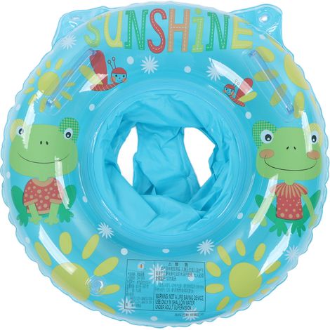 Bouée de natation pour bébé avec poignées, style grenouille bleue, siège flottant pour bain et piscine, facile à saisir. (1/5)