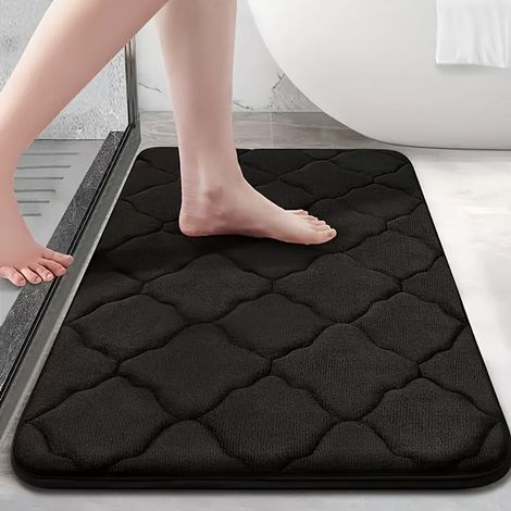 Tappetino da bagno - Tappetino da bagno ad asciugatura rapida 40x60 - Antiscivolo e morbido - Motivo a rombi grigi - Assorbente e lavabile a mano