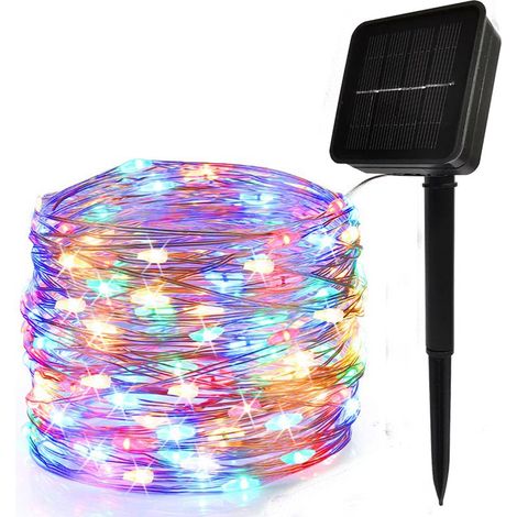 1 Guirlande lumineuse,fil de cuivre,étanche,solaire,jardin,Noël (1/5)