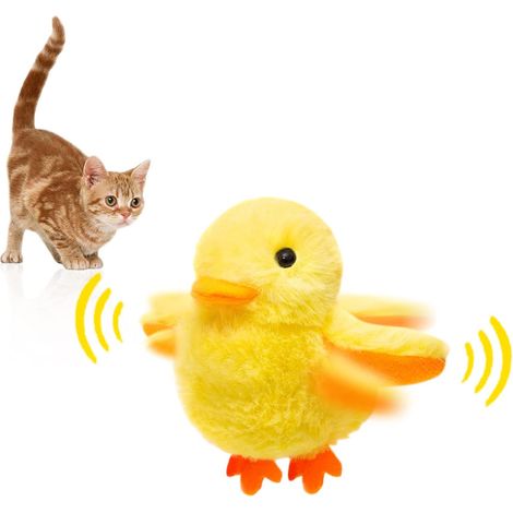 PetDroid Jouets interactifs pour chats d'intérieur, jouets rechargeables à l'herbe à chat et au canard pour chats et chatons, jouets sportifs en peluche pour chats (Jouets interactifs pour chats et ca (1/5)