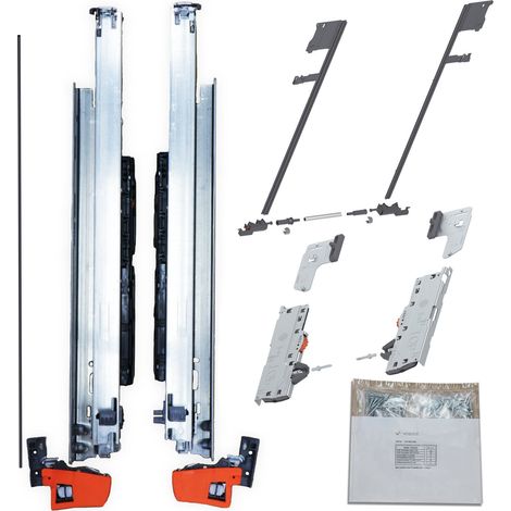 BLUM MOVENTO BLUMOTION S 760H Schubladenschienen, 550mm Vollauszug 40kg, SET m. TIP-ON Funktion und Seitenstabilisierung (1/5)