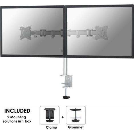 SOPORTE PARA 2 MONITORES DE SOBREMESA PLATA (1/5)