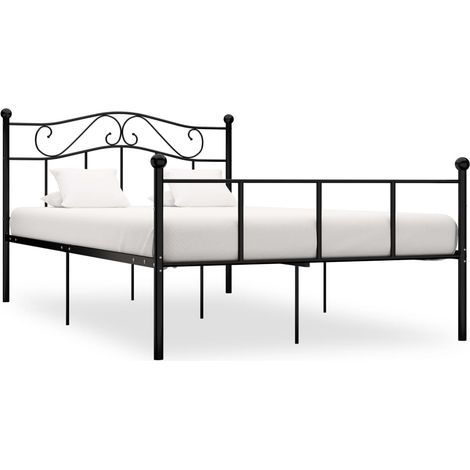 vidaXL Giroletto Nero in Metallo 140x200 cm (1/5)