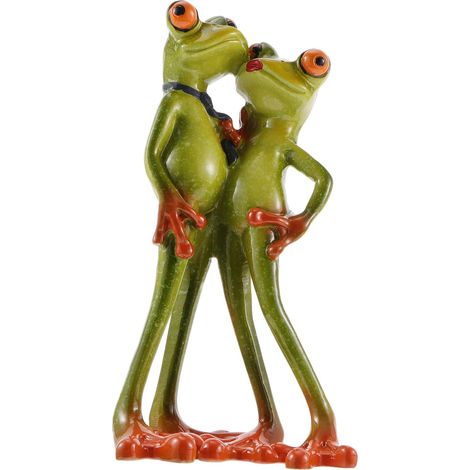 Figurine de Couple de Grenouilles en Résine Décorative, Ornement Réaliste pour Bonsaï ou Aquarium, Sculpture Élégante et Colorée pour Décoration de Table (1/5)