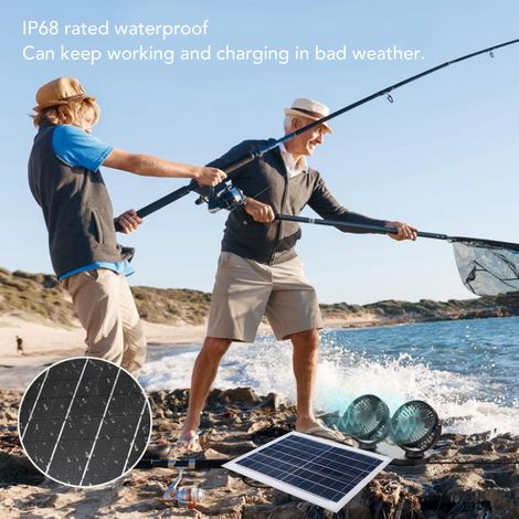 Pannello solare monocristallino Toivize da 4,5 W, impermeabile IP68, con cavo di collegamento da 1 a 5 per campeggio ed escursionismo. (1/4)