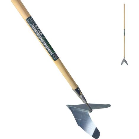 Harnais de 20 cm - Outils de jardinage forgés - Ouvre-sillons - Houe - Désherbeur - Avec manche de 160 cm (1/5)