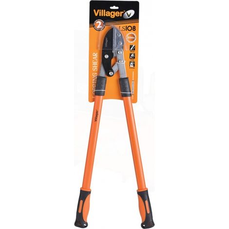 Coupe branches élagueur – Longueur 215 cm – Capacité de coupe jusqu'à 30 mm – Lames en acier trempé pour coupe nette – Villager