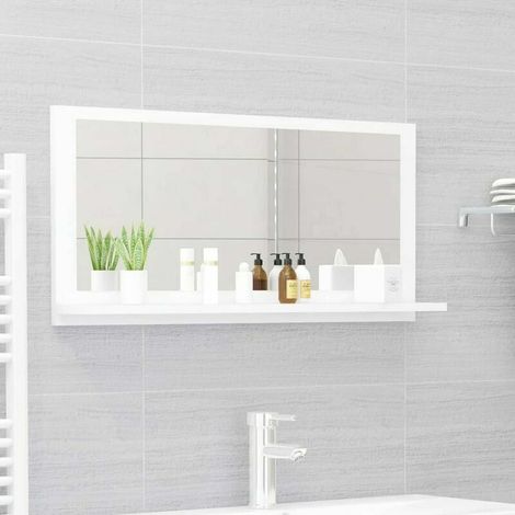 Green Mobility-Miroir de salle de bain Blanc 80x10,5x37 cm Agglomere (1/5)