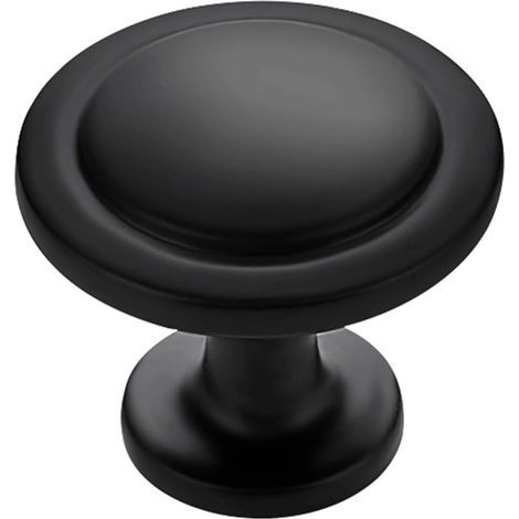 10 Pcs Boutons De Meuble Boutons De Porte Ronds Boutons De Tiroir De Champignon Poignée De Tiroir De Porte Ronde Monotrou pour Cuisine Salle De Bains Placard Penderie Décor,Noir (1/5)