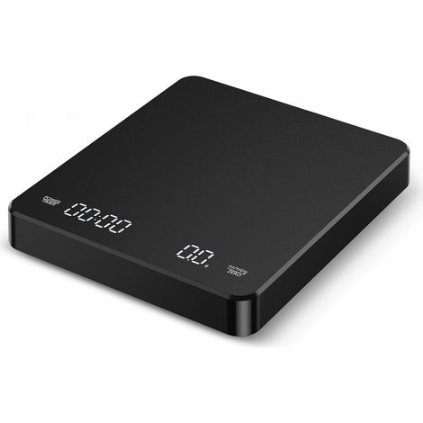 1 balance électronique, précision 0,1 g, capacité 3 kg, design compact 130 x 150 x 22,5 mm, minuterie intégrée, pour cuisine et pâtisserie (1/5)