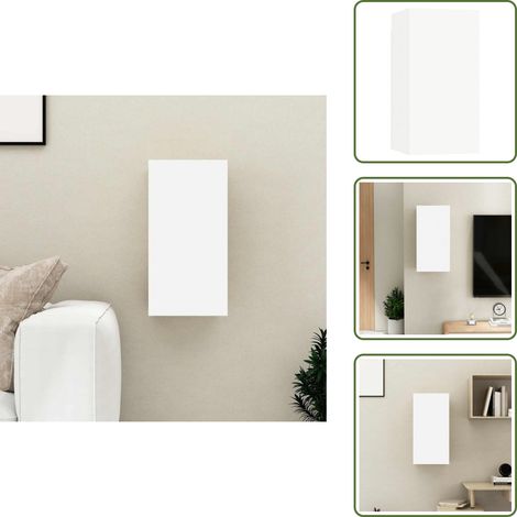 TV-Schrank Weiß 30,5x30x60 cm Holzwerkstoff - TV-Schrank - Wandregal - Wohnzimmereinrichtung - Regal Weiß - TV Möbel (1/5)