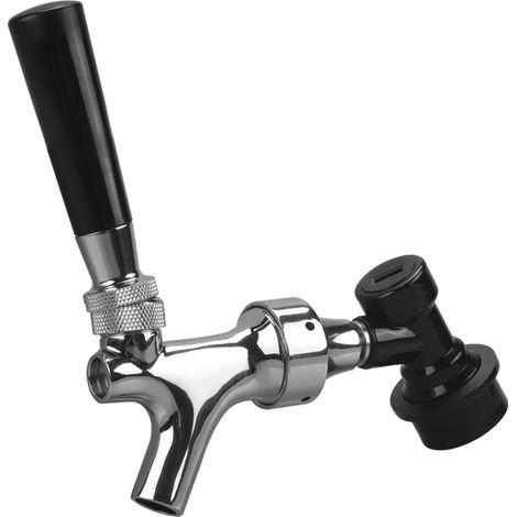 G5/8 Robinet à bière, en acier inoxydable, avec verrouillage à boule, corps chromé (1/4)