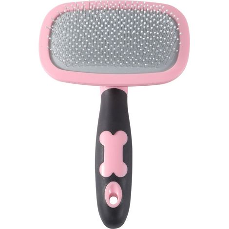 Peigne rotatif à 360 degrés pour le toilettage des animaux de compagnie, outil de nettoyage, peigne de massage pour chiens et chats (grande taille, rose, à pois) (1/2)
