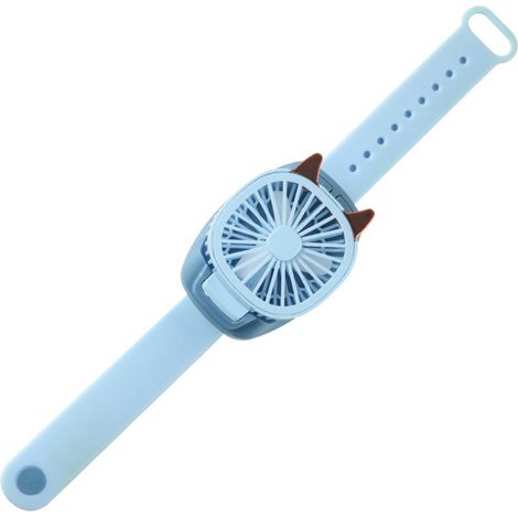 Bracelet-montre type ventilateur électrique avec lumières colorées, motif dessin animé, idéal pour les enfants. Cadeau d'été. Trois vitesses de ventilation réglables. (1/5)