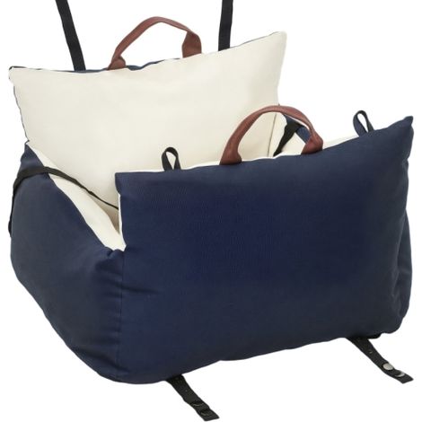 Seggiolino auto per animali con 2 cinture di sicurezza, rivestimento sfoderabile e lavabile, adatto ad animali di peso inferiore a 5 kg, colore blu (disponibile in loco). (1/5)