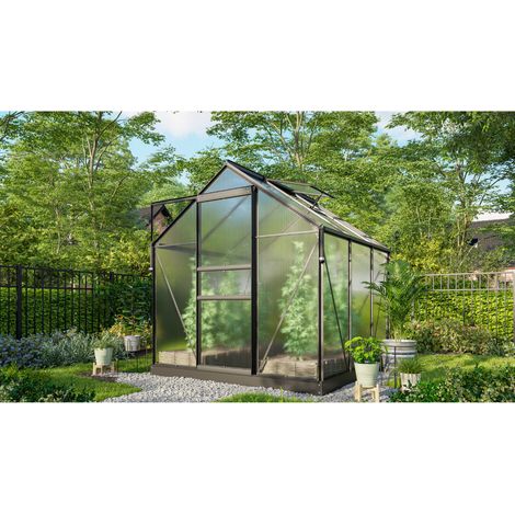 Vitavia Gewächshaus "Marley" inkl. Ready2Grow Zubehör-Set, schwarz, 3,8 m², 6 mm HKP (1/3)