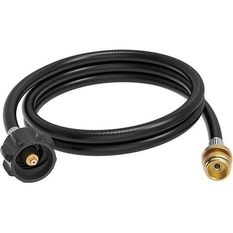 Propangasschlauchadapter 1 lb bis 20 lb, 1,8 m Länge, strapazierfähiges Gummi, massive Messinganschlüsse für Weber Q Gasgrills (1/5)