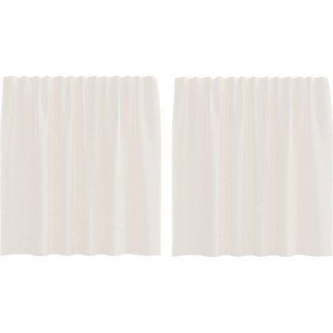 Maison Exclusive - Voile Vorhänge mit Lasche 2 Stk. Creme
