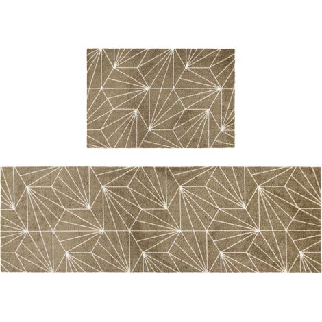 JVL Mega Doormat and Runner - Brown Geo (1/5)