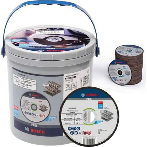 BOSCH 2.608.626.113 (pkt of 100) Cutting disc (Inox) 125mm x 1.2mm x 22.23mm (1/5)