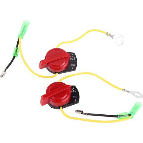 2 Pièces Interrupteur d'arrêt du Moteur, Interrupteur Marche/arrêt Pour GX120 GX160, Rouge, Bouton-poussoir, ON-OFF (1/5)