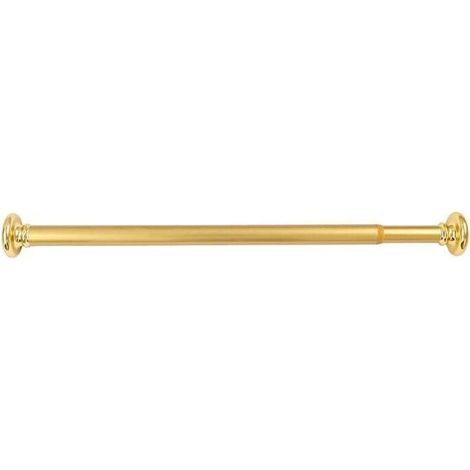 Barra para cortina de ducha, tendedero retráctil, baño, barra de aluminio dorado, 70-120 cm -Crezuo