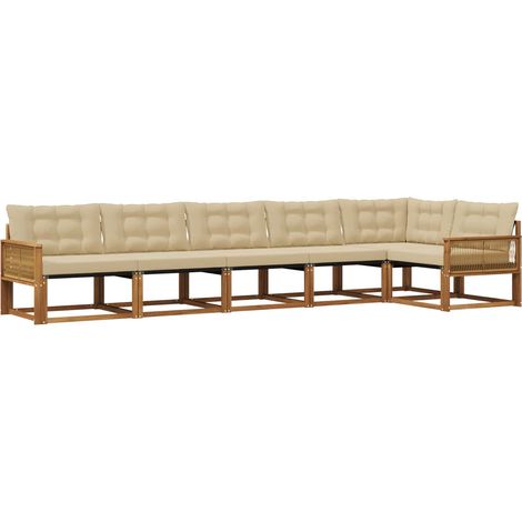 Outdoor Sofa Set 6 pcs Natural and Beige vidaXL (1/5)