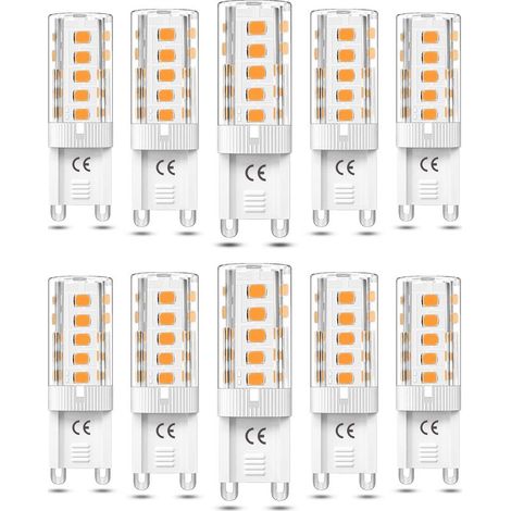 10pcs Ampoule G9 LED Non dimmable 5W Blanc Chaud 3000K Ampoules LED G9 Équivalent Halogène 50W AC110/220V [Classe énergétique F] (1/5)