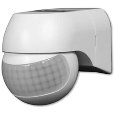 Sensore di movimento a infrarossi 800 watt regolazioni luce controllo per esterni 180° IP44 colore bianco (1/2)