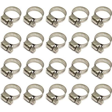 TAISHENGDA-20 Schlauchschellen, verstellbare Schlauchschellen von 10 bis 16 mm, Schlauchschellen aus Edelstahl 304, Metallschlauchschellen, für Rohre, Hausgasleitungen und andere elektrische Leitungen (1/5)