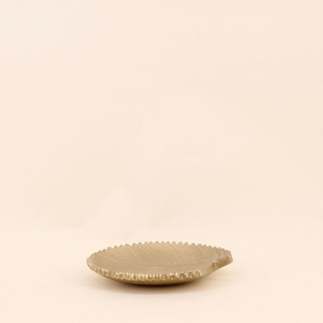 Vide poche feuille en polyrésine doré 20cm (1/5)