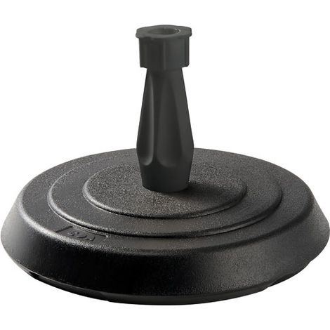 EDA – Pied de parasol béton rond 14kg – Stabilité optimale pour tiges 1,8 à 3,3 cm – Dimensions ø38 x 25 cm – Idéal pour temps venteux