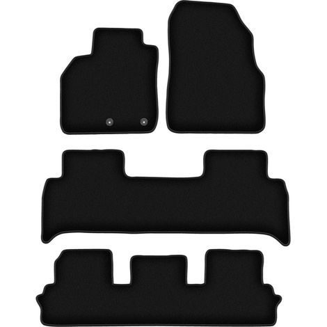 Tapis de sol basiques en velours noir pour : Renault Grand Scenic III 7 places (2009-2015)