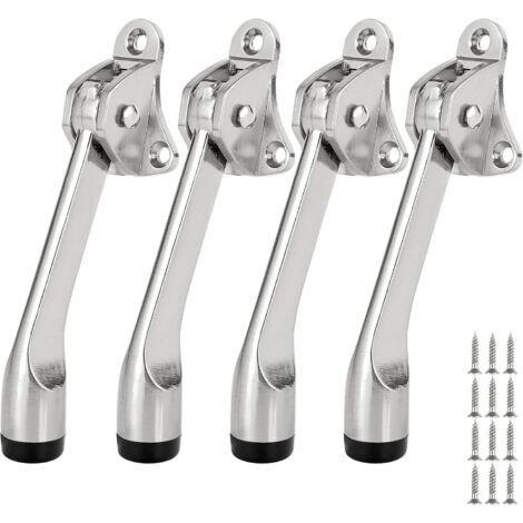 Lot de 4 butoirs de porte réglables en alliage de zinc avec pointe en caoutchouc pour portes intérieures et extérieures (1/5)