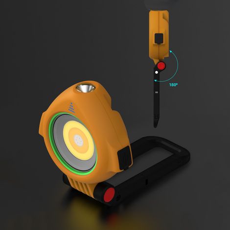 Neuer Solar-LED-Lichtstreifen für den Arbeitsplatz mit Magnetbefestigung, orange Farbe. (1/5)