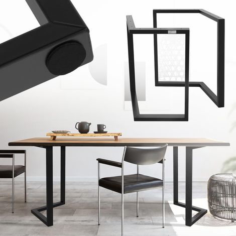 ML-Design 2er Set Tischkufen ARROW B44xH72 cm V-Form, Metall Schwarz, Industriedesign, Kufengestell für Esstische & Schreibtische, Tischgestell Tischbeine Tischuntergestell Möbelfüße für DIY-Projekte (1/5)