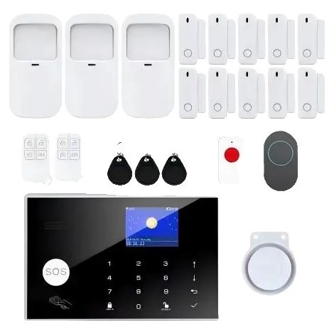 Kit de alarma de seguridad para el hogar, WiFi GSM, compatible con Alexa y Tuya, color lavanda, sin enchufe. (1/2)