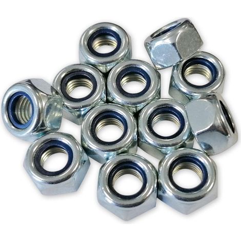 Ecrou frein (NYLSTOP) Hexagonal DIN 985 Zingué Bague Nylon