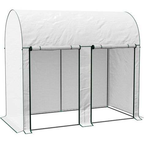 Gartengewächshaus, 140 g/m² PE-Folie, Stahlrahmen, 2 Türen mit Reißverschluss, für Pflanzen, Gemüse und Blumen (1/5)