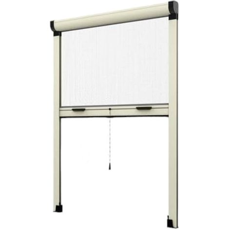 Zanzariera avvolgibile verticale per esterno e interno in alluminio avorio - 120x160 cm (1/2)