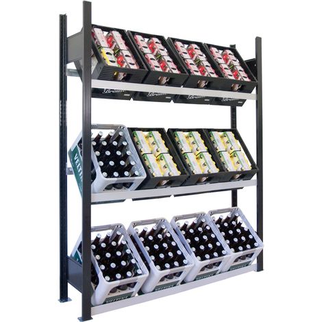 SCHULTE Regalwelt Rayonnage pour caisses de boissons, 12 caisses, 180x130x30 cm (HxLxP) (1/4)