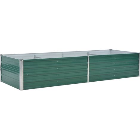 Fioriera rialzata per piante e fiori acciaio zincato 240 x 80 x 45 cm verde 020001104