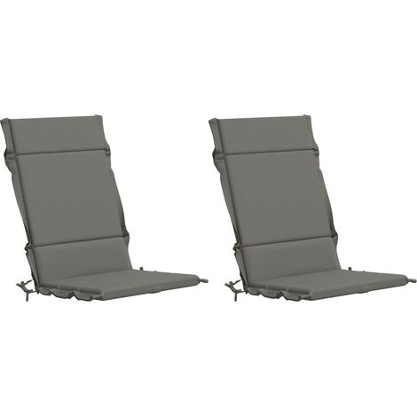 Hochlehner-Auflage GEMERT 2 stk. 100 % Polyester Grau vidaXL (1/5)