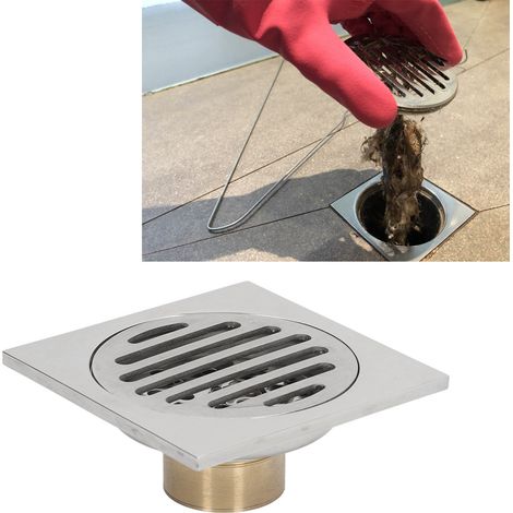 Quadratischer, hochdurchflussfähiger, galvanisierter Metall-Bodenablauf mit Abdeckung für Badezimmer (1/5)