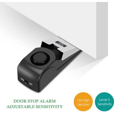 Bouchon de porte alarme portable 120dB, détecteur d'entrée pour voyage, maison, appartement, maison. (1/5)